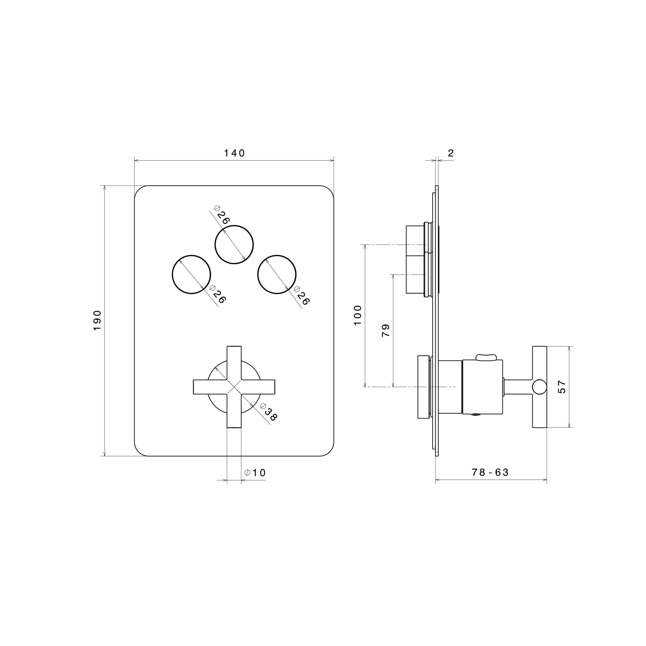 exklusive-duscharmatur-blink-chrom-3-wege-thermostat-newform-ak70412e-technische-zeichnung