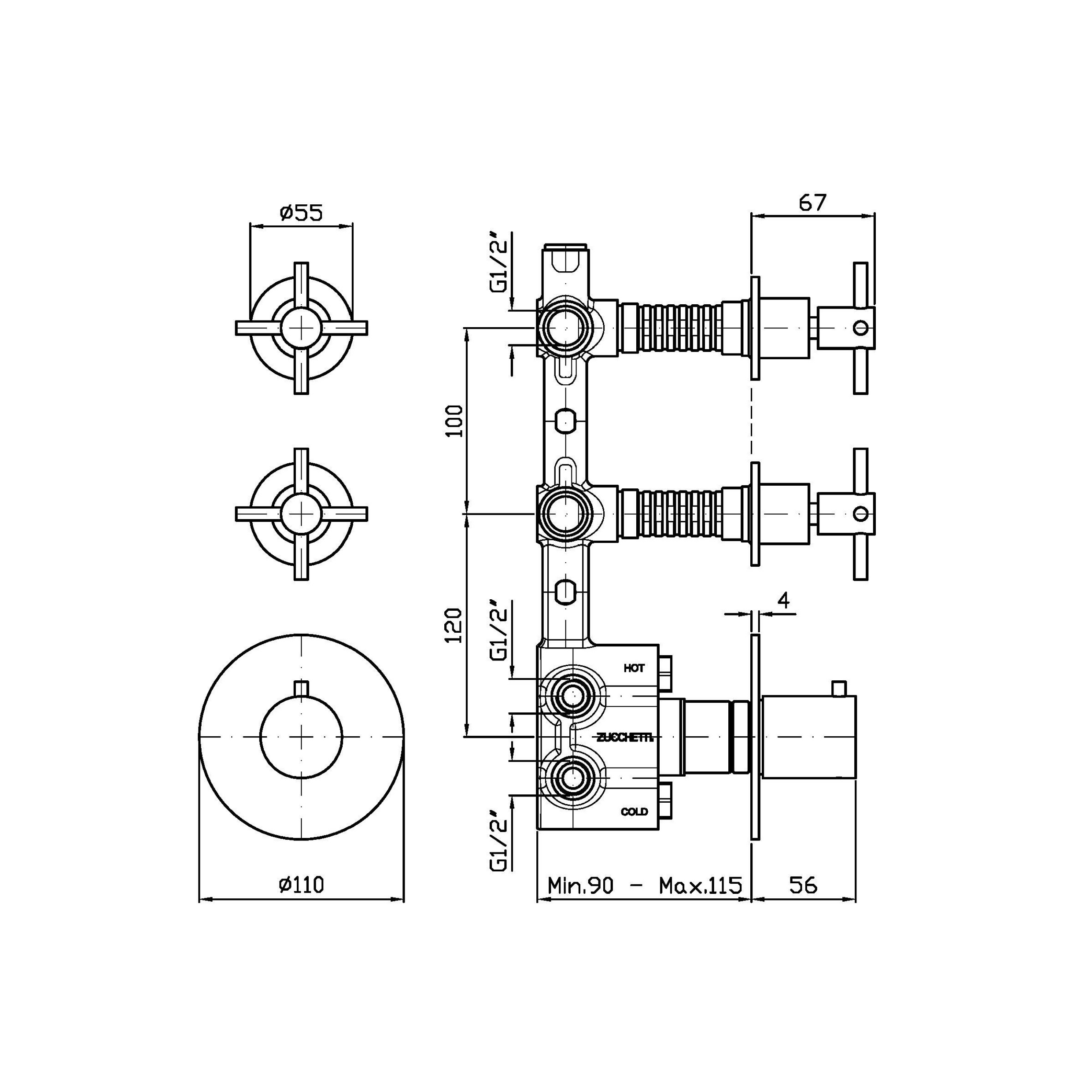exklusive-zucchetti-duscharmatur-mit-2-kreuzgriff-ventilen-und-thermostat-zucchetti-helm-akzhm660-x-r97821-technische-zeichnung