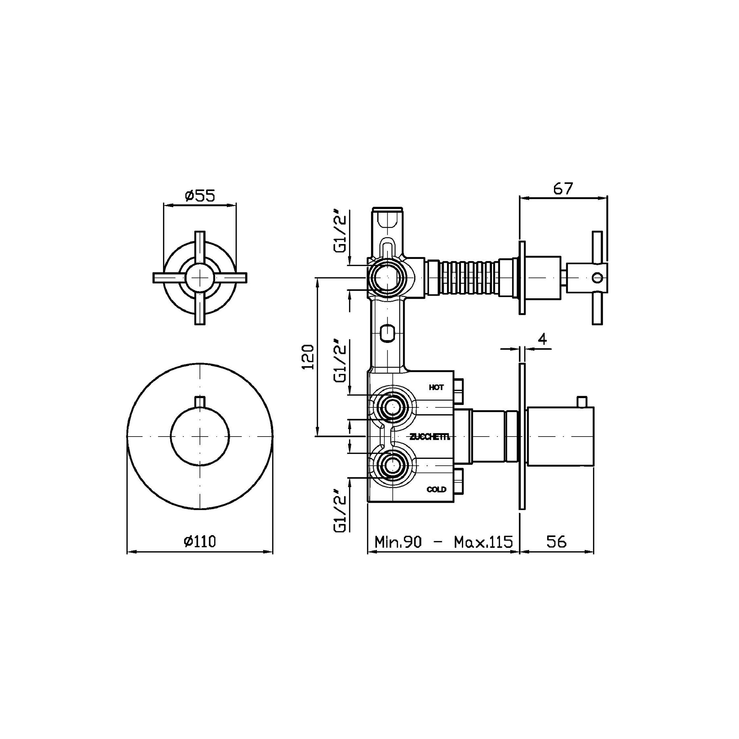 exklusive-zucchetti-duscharmatur-mit-kreuzgriff-ventil-und-thermostat-zucchetti-helm-akzhm659-x-r97820-technische-zeichnung