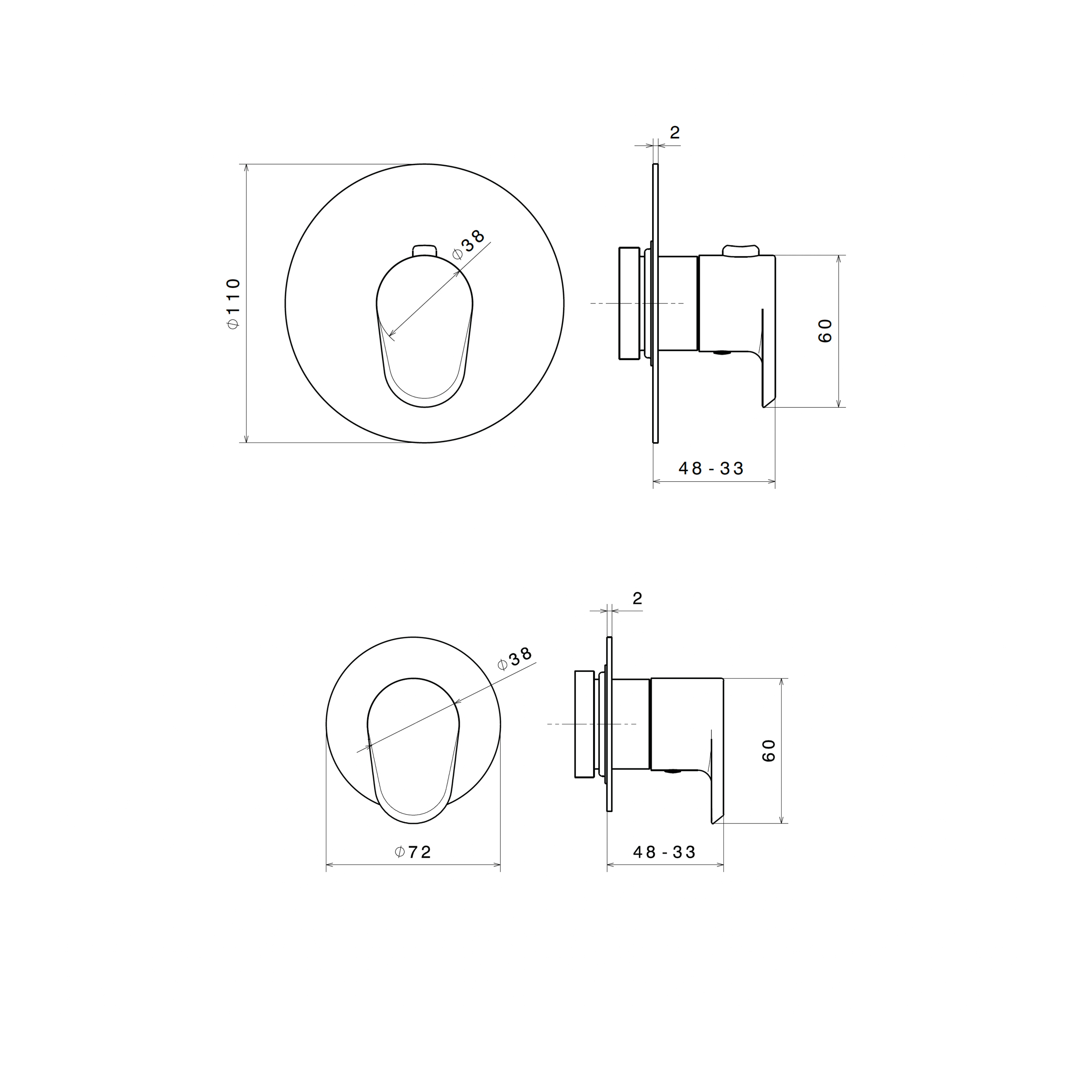 newform-nio-1-wege-chrom-duscharmatur-mit-thermostat-und-ventil-ak67697e-ak67696e-technische-zeichnung