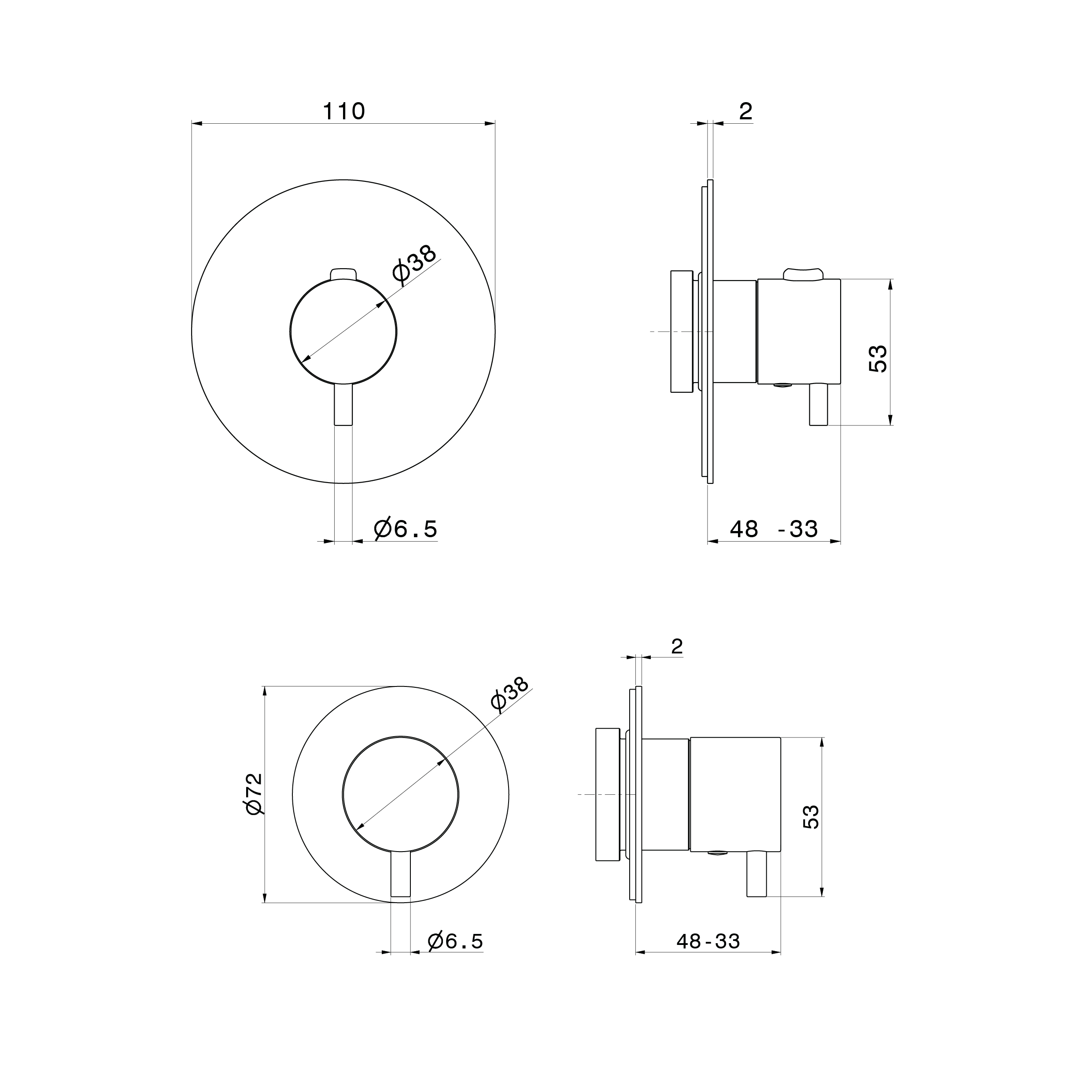 x-steel-316-newform-3-wege-thermostat-duscharmatur-mit-umsteller-ak67670ex-ak67671ex-technische-zeichnung