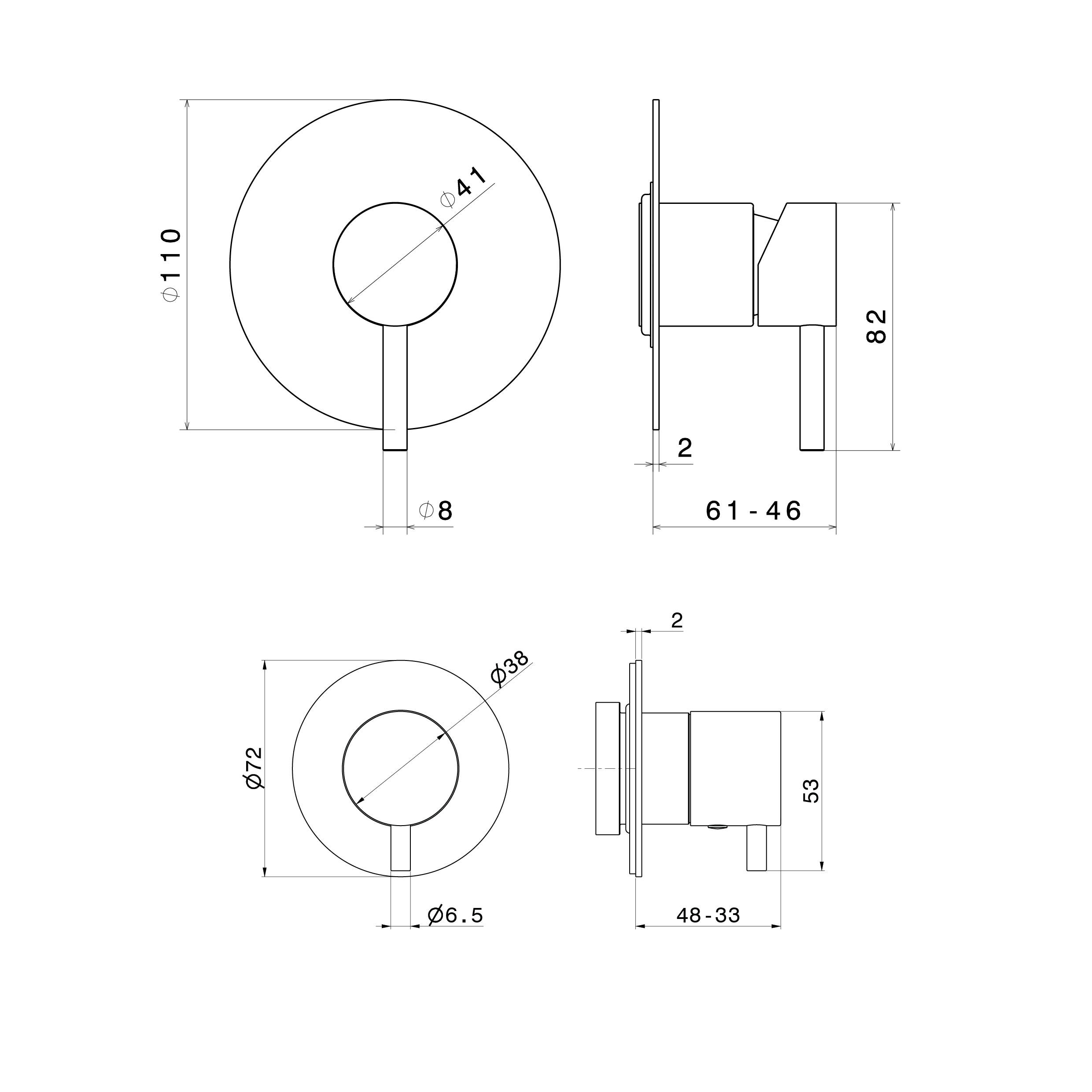 x-steel-316-newform-edelstahl-3-wege-duscharmatur-mit-einhebel-ak69675ex-ak67671ex-technische-zeichnung