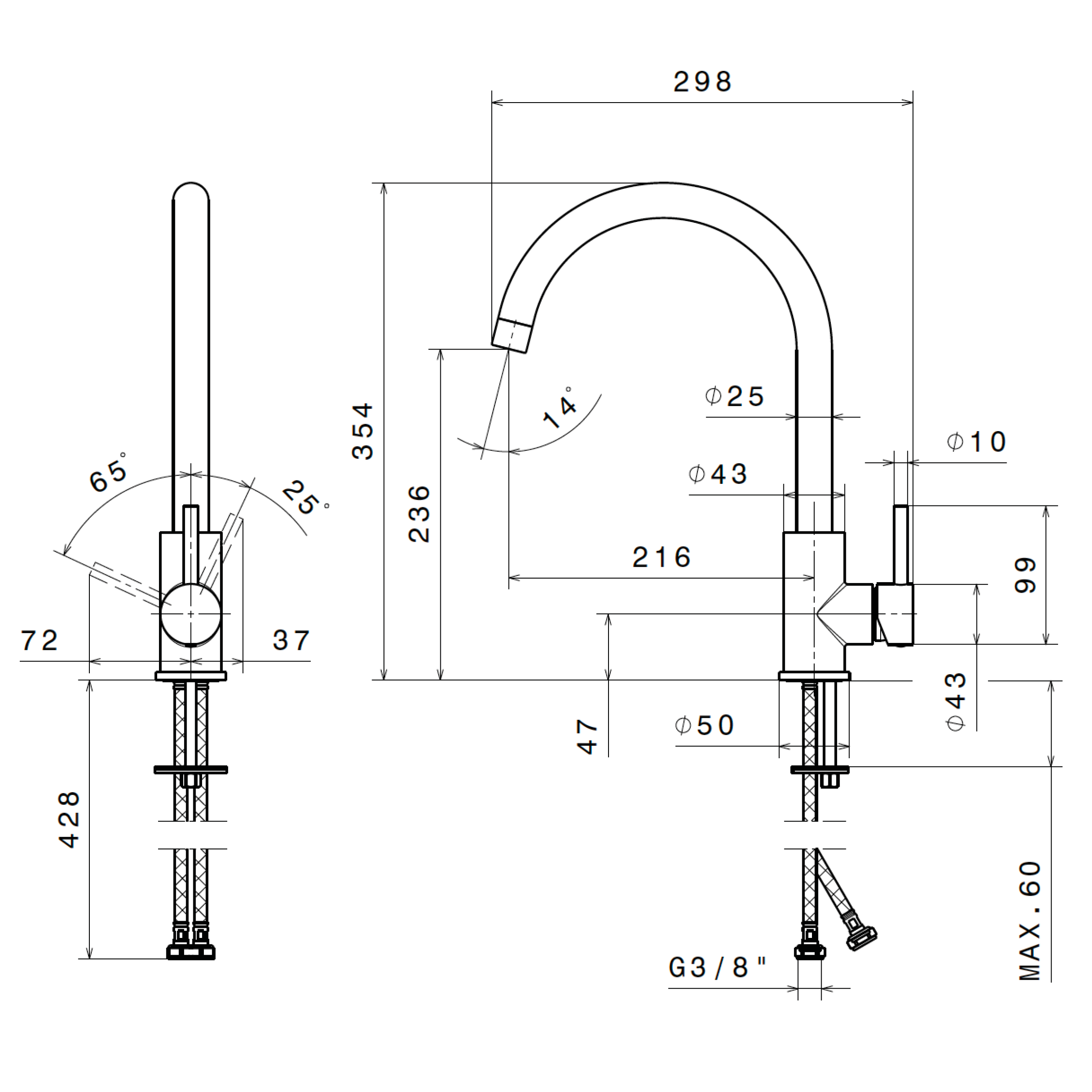 real-steel-newform-edelstahl-mischbatterie-runder-schwenkarm-ak63421x-technische-zeichnung